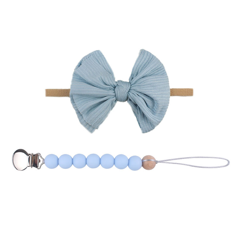 Accesorios para el cabello del bebé de Europa y América del arco de nylon banda para el cabello bebé suministros bebé chupete de silicona pezón anti-caída traje de cadena