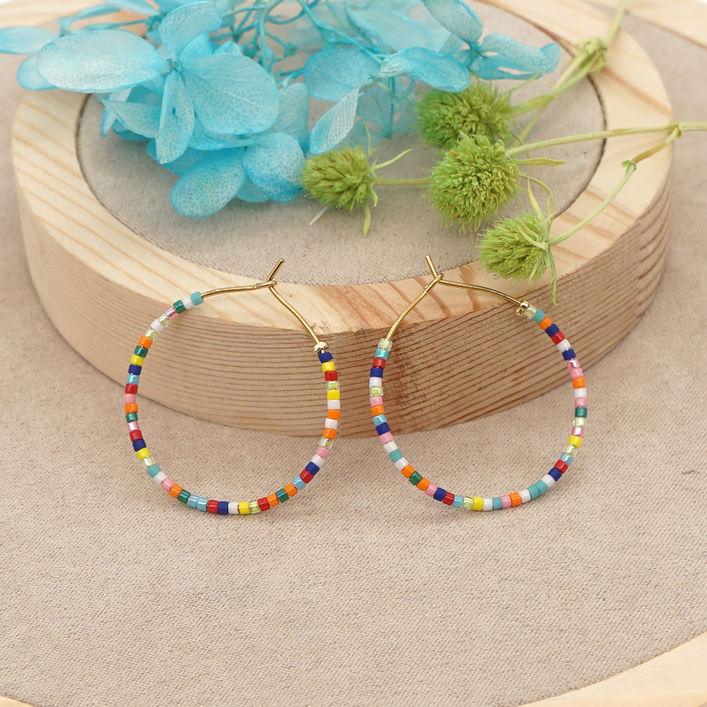 1 Pair Ethnic Style Circle Beaded Womenu0027S Earrings