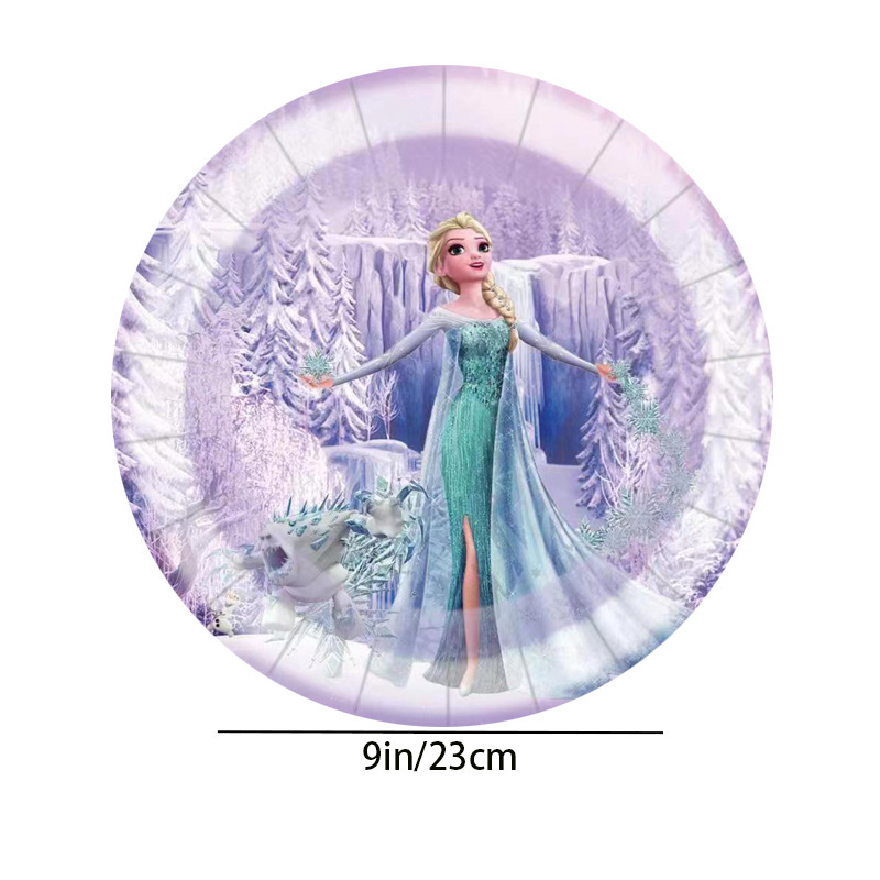 アナと雪の女王のテーマの誕生日パーティーの装飾食器セットフラグ吊り下げ使い捨て紙皿ティッシュテーブルクロス|undefined