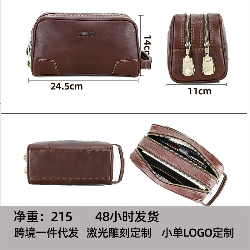 黒天使 Leather elite universal small clutch bag, handheld organizer bag, cowhide
