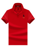 Хлопковая футболка polo, летняя футболка с коротким рукавом, с вышивкой