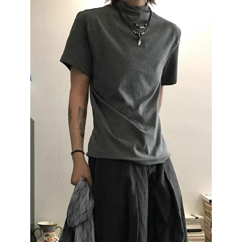 Network Diagram T57, P19 Original High-Quality Elastic Breathable Short-Sleeved T-Shirt Black Dark Gray M-3Xl Loose Fit