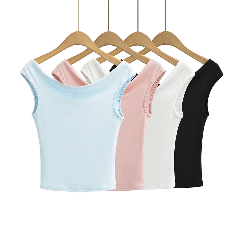 Pure Desire Hot Girl Sexy Off-Shoulder Backless Tie-Up Short-Sleeve T-Shirt for Women 2024 Summer Slim-Fit Stretchy Slimming Top