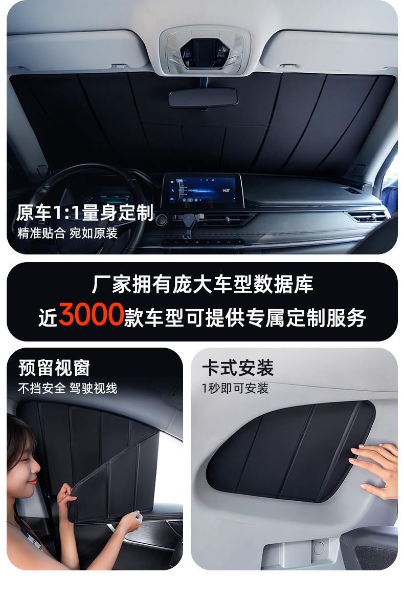 Folding Sun Protection and Heat Insulation Roman Curtain for Car Front Windshield, Sunshade Curtain for Car Use, Sun Protection, Heat Insulation, Anti-Peeping