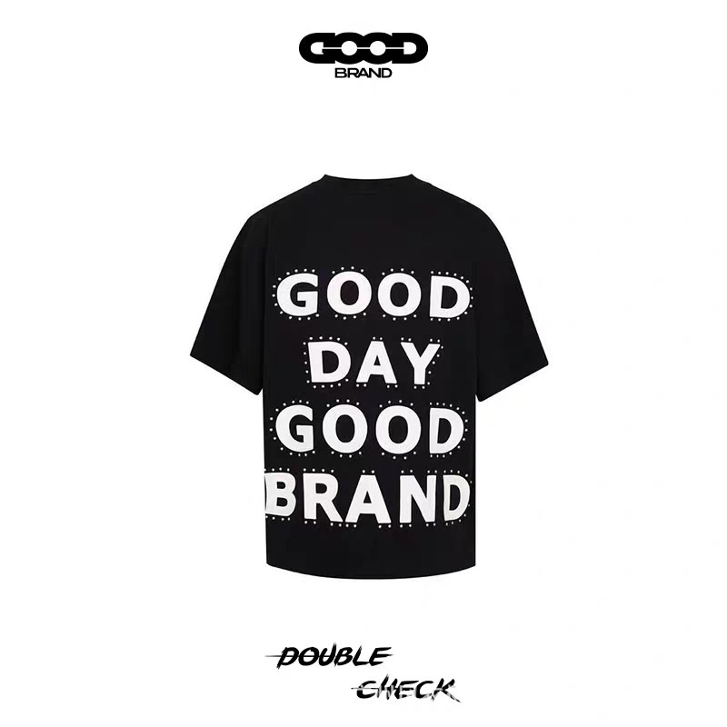 25 Summer GOOD 2025SS Bead Slogan Basic Fashion High Sense Short Sleeve T-shirt Men's and Women's Fashion 25 Summer GOOD 2025SS Bead Slogan Basic Fashion High Sense Short Sleeve T-shirt Men's and Women's Fashion