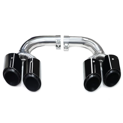 Suitable for 18 to 24 Exhaust pipe - gasoline-three-layers-bright-black