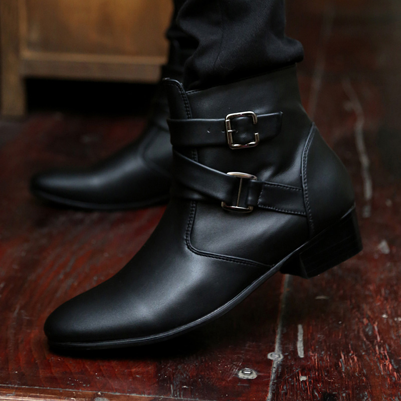 European Style Men's Leather Chukka Boots With Pointed Toe_voghion.com