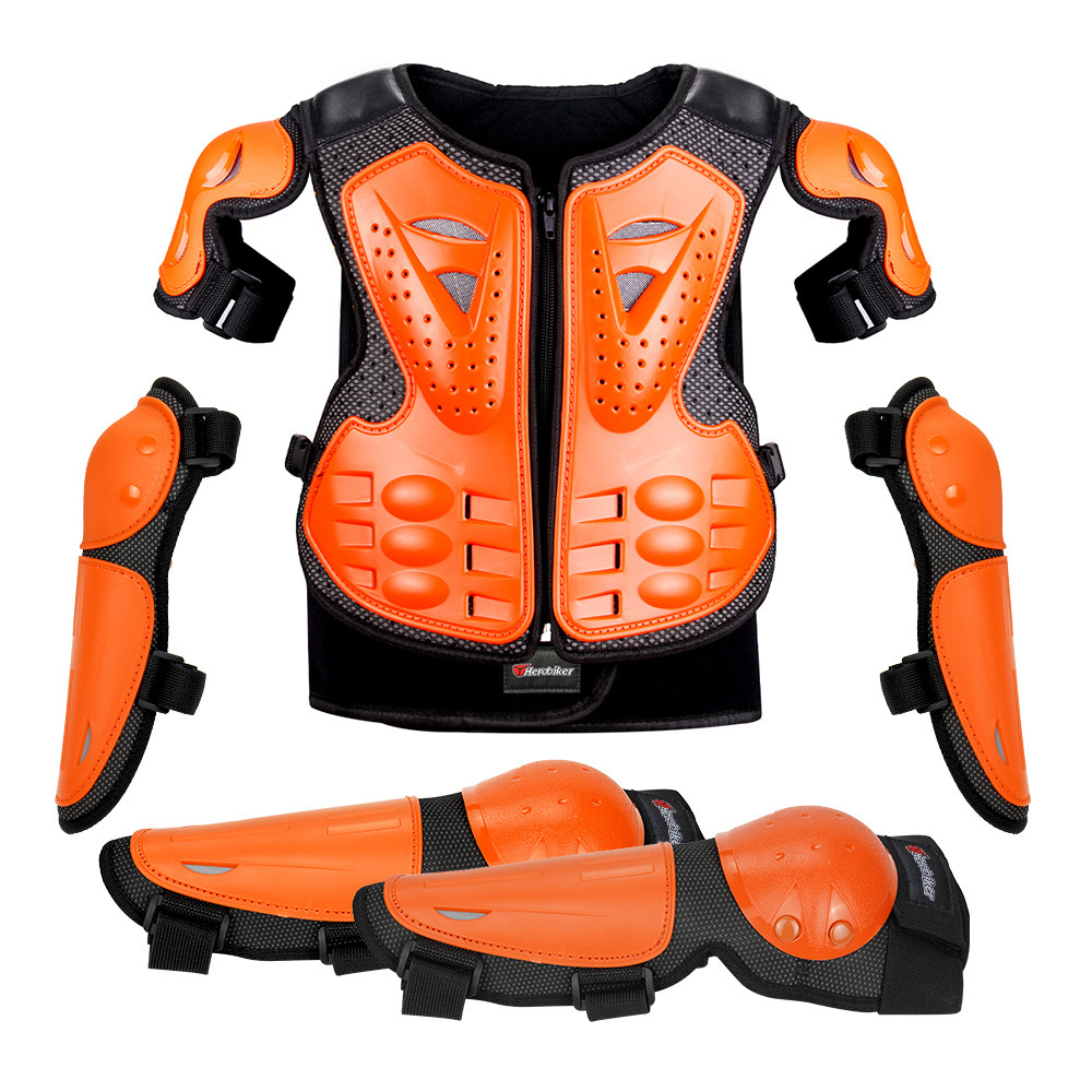 Conjunto de ropa de armadura para niños, rodilleras de patinaje sobre ruedas de esquí, deportes al aire libre, rodilleras de bicicleta de montaña, conjunto de protección de codo
