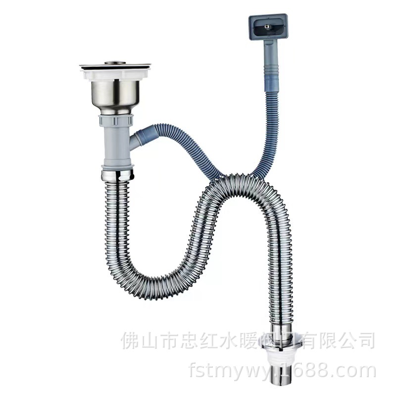 Cocina lavabo accesorios de tubería de drenaje lavabo lavabo tubería de drenaje de acero inoxidable drenaje antiolor conjunto de artefactos mágicos