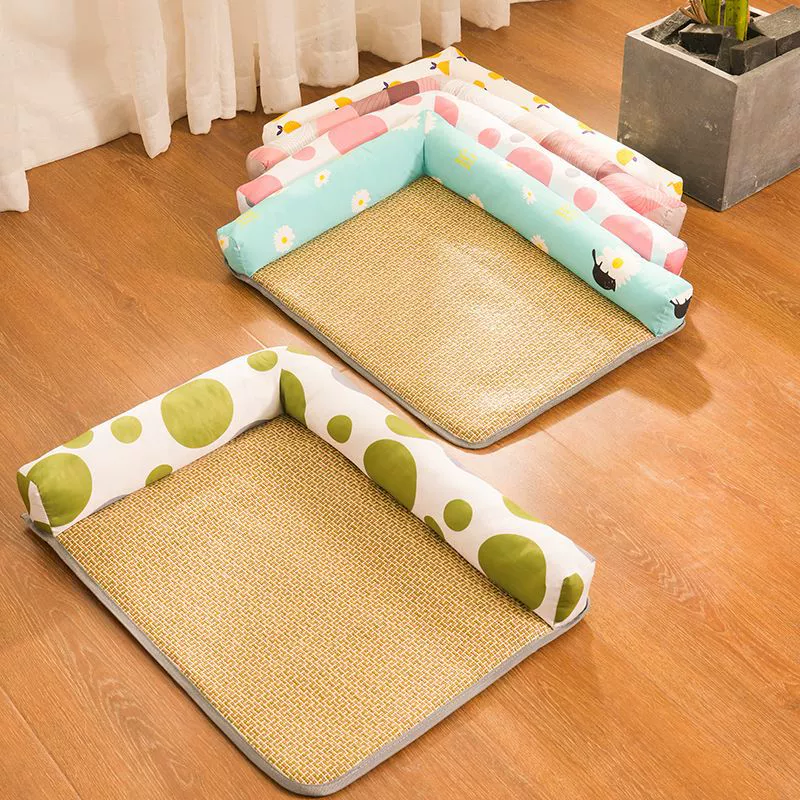 Кошачье гнездо, летнее прохладное гнездо, коврик-гнездо, универсальное плетеное из ротанга устойчивое к царапинам гнездо для собак, коврик для собак, товары для маленьких собак на все сезоны