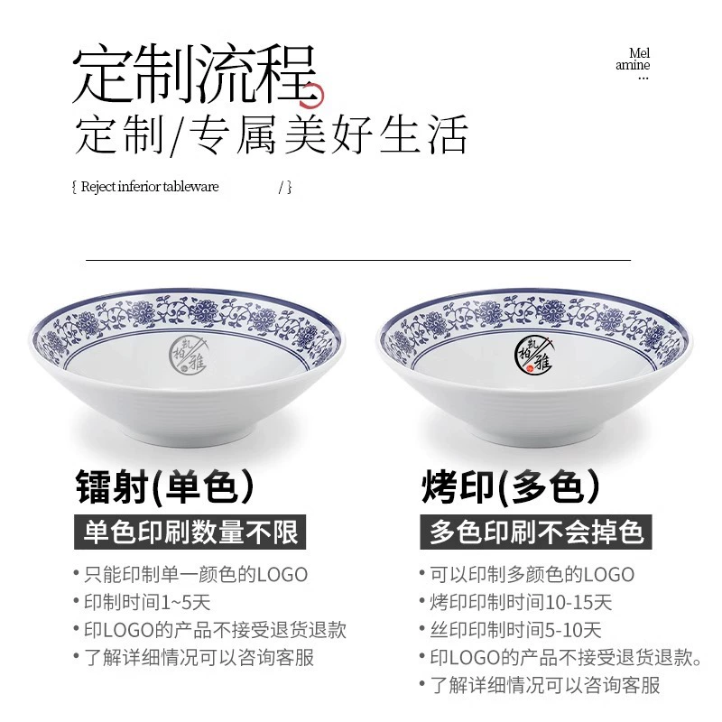 Меламиновая миска для рамена imit porcelain синяя/ porcelain шапка открытая пластиковая большая миска для супа коммерческий улитка лапша маоцай острый халат
