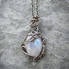 Pendant, summer necklace, retro accessory, boho style, European style, moonstone