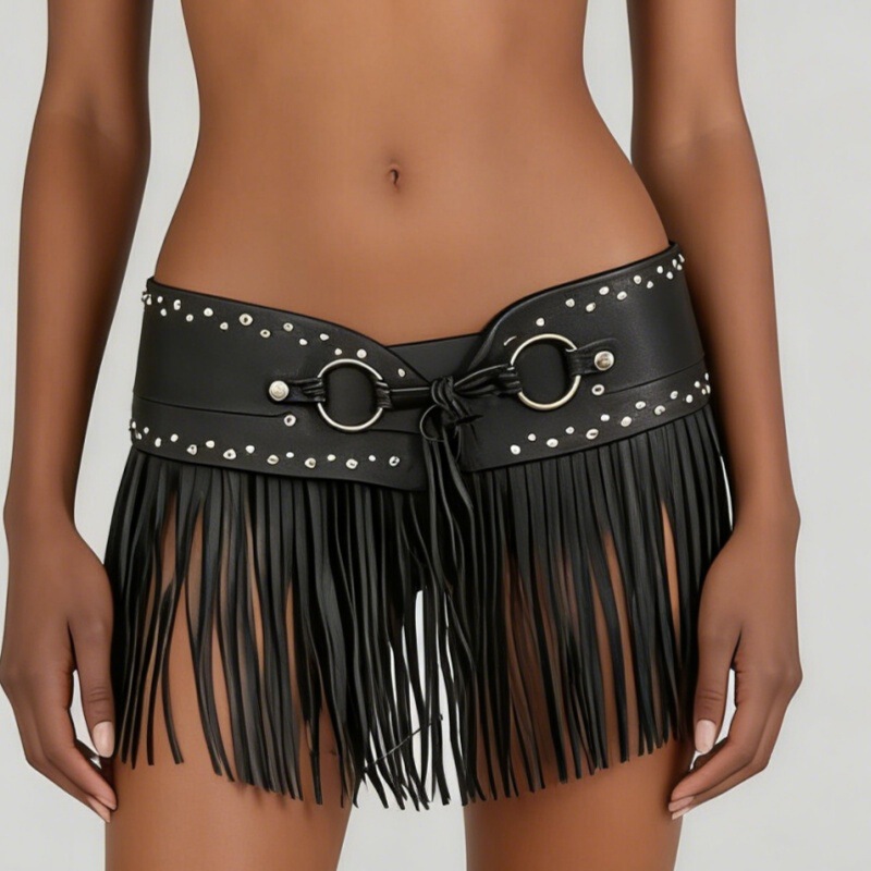Tassel Belt European and American Hot Girl Style Amazon Punk Rivet Y2K Waist Belt Decoration Fashion Trend 2026
