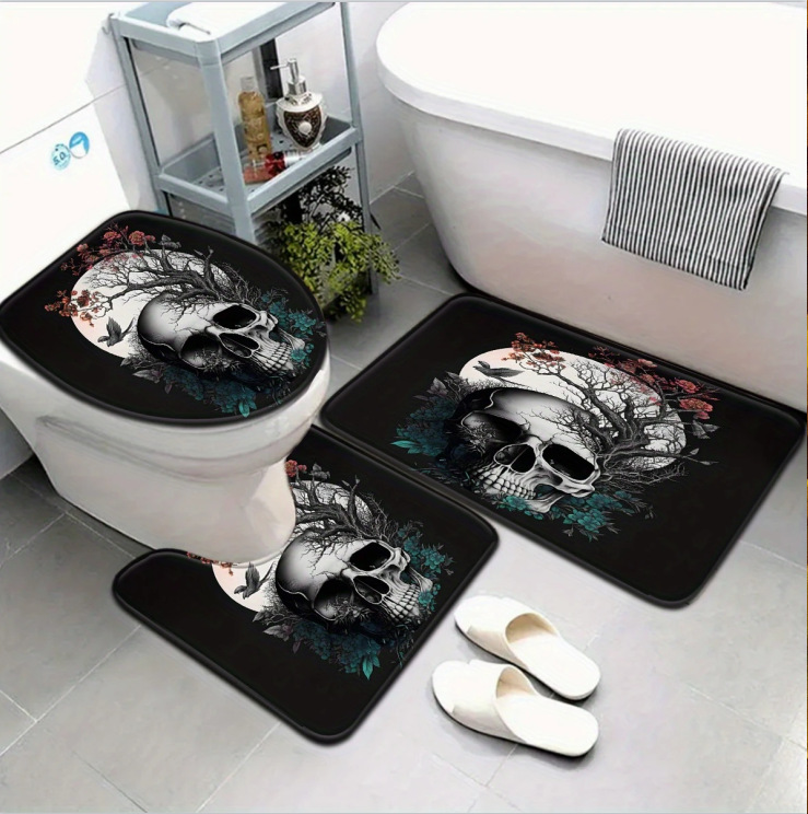 Nuevas alfombras de dibujos animados transfronterizos inodoro alfombras de baño de tres piezas decorativas alfombras resistentes a la suciedad alfombras de suelo fáciles de cuidar