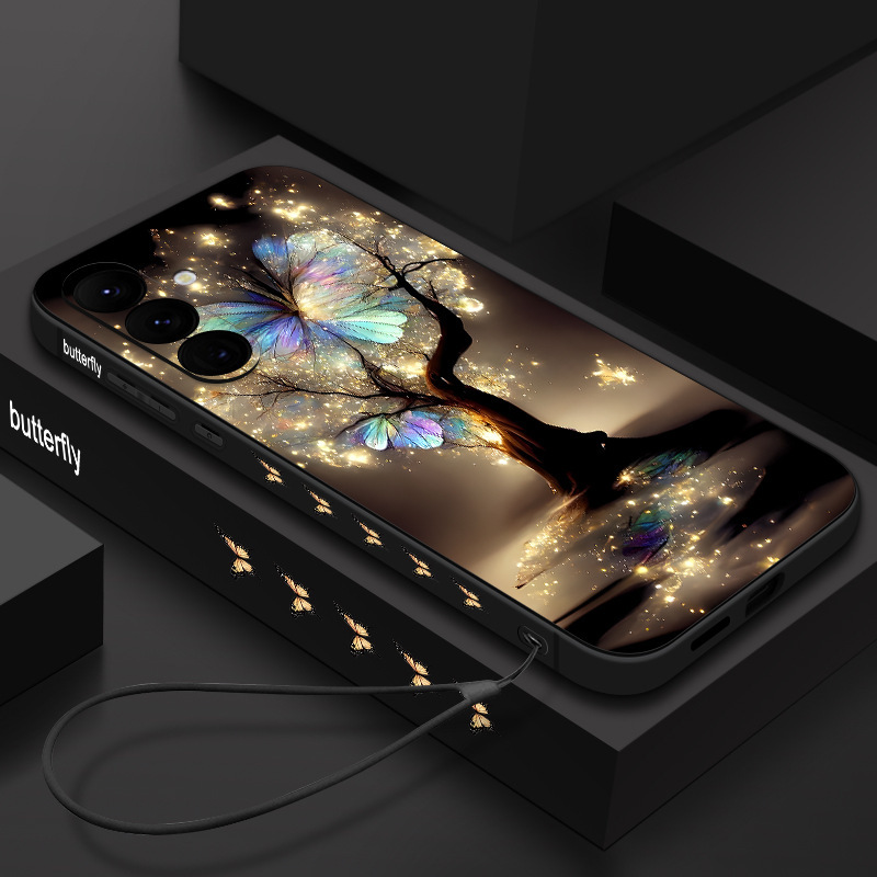 Suitable for Samsung S25Ultra Dream Tree Phone Case A36 5g Side Butterfly S24Fe Lanyard Straight Edge Anti-Drop Suitable for Samsung S25Ultra Dream Tree Phone Case A36 5g Side Butterfly S24Fe Lanyard Straight Edge Anti-Drop