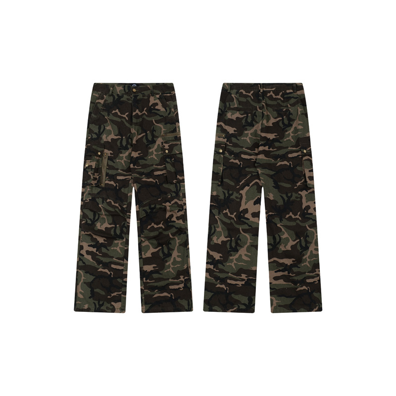 Men's Clothing Fashion High Street Camouflage Loose Jeans Men's Fashion Brand New Urban Design Sense Casual All-match Straight Pants_voghion.com