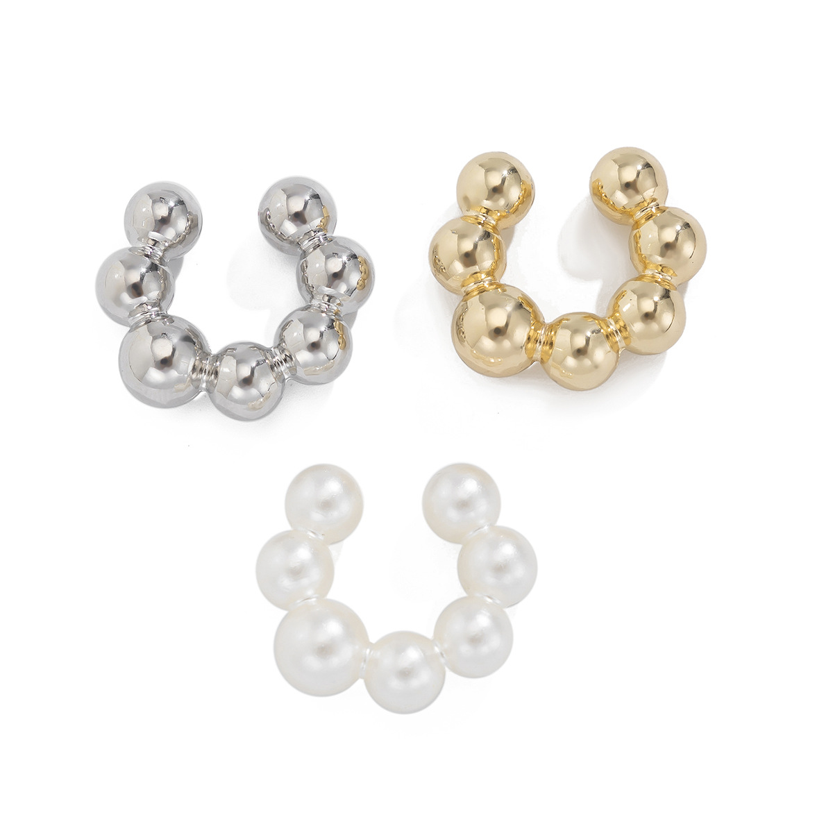 8g Weight Ear Cuffs Classification 1 Set Quantity Holiday, Daily Occasion CCB Material Geometric, Circle Pattern All Seasons Season Women's Gender Plating Design Simple Style Style 1 Set Simple Style Geometric Circle CCB Women's Ear Cuffs 12