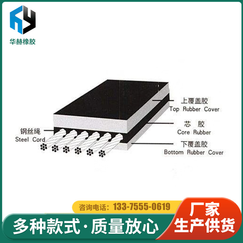 厂家销售钢丝绳芯输送带 斗式提升带 钢丝绳传送带青岛工业输送带