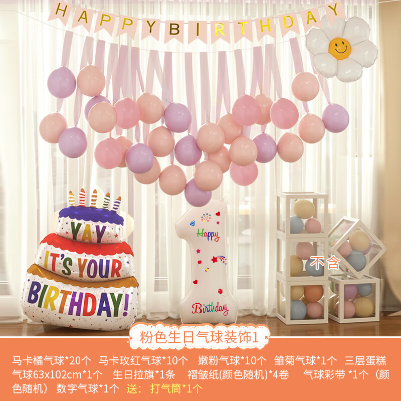 Decoración de Globo de cumpleaños rosa 1