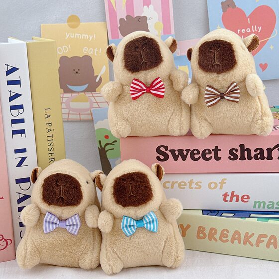 Capibala Bow Capybara Pendant Small Doll Popular Online Plush Toy Doll Keychain Grasp