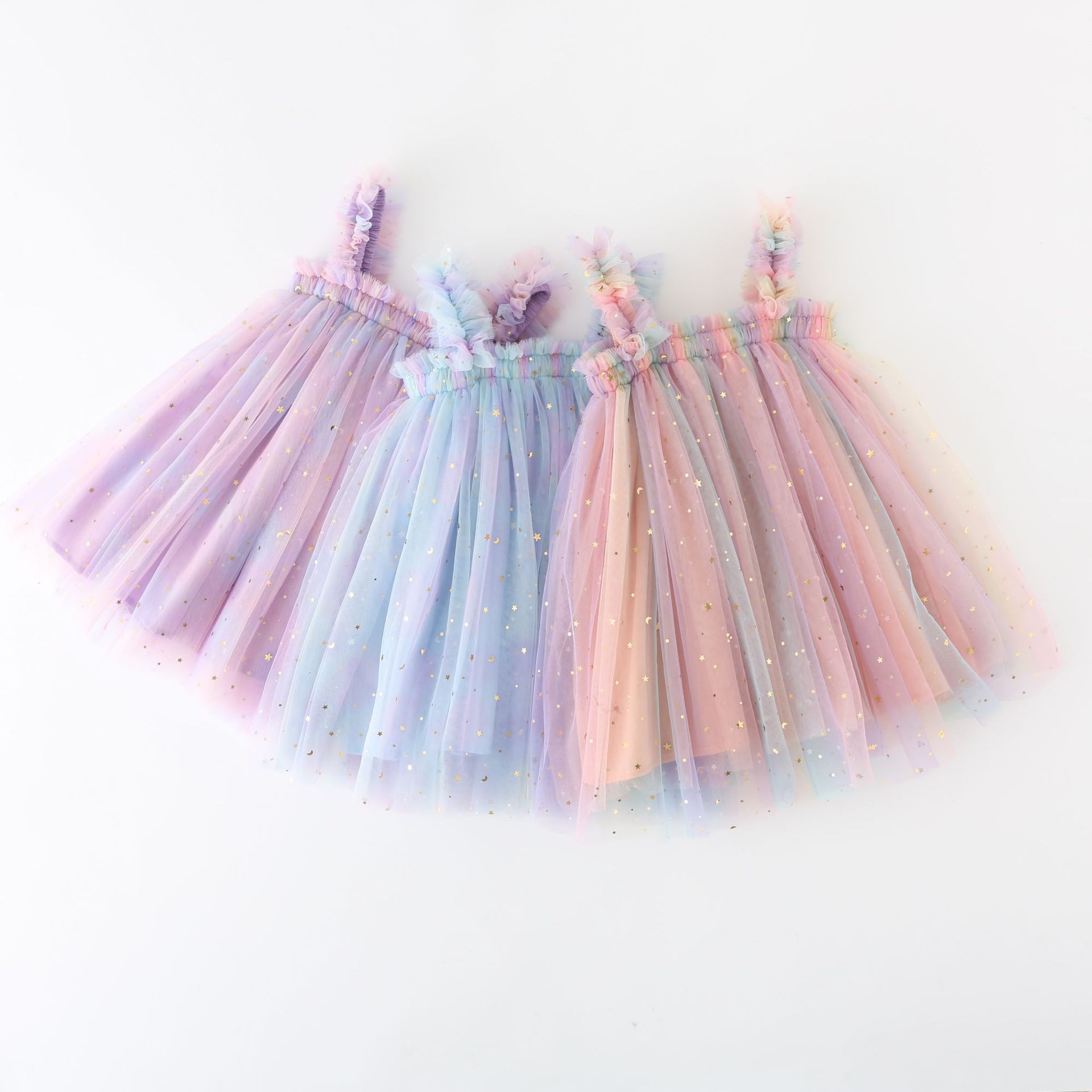 Princess Colorful Star Polyester Girls Dresses display picture 6