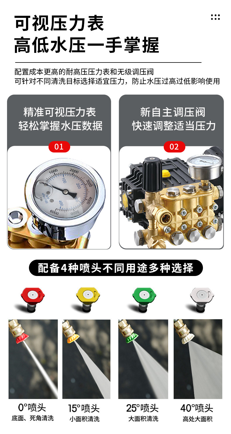 Black Cat High-Pressure Car Washing Machine 220V380 Commercial High-Power Industrial Farm Car Wash Shop Ultra-High-Pressure Cleaning Machine