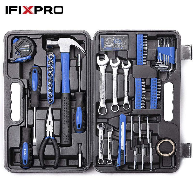 跨境热销148 件工具套装通用家用手动工具套件五金工具套装