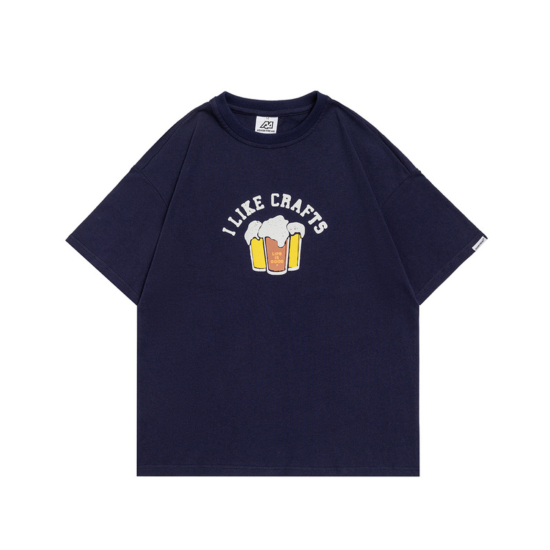 RUIIENRS x ADAM FREAK 2024 Summer New Cheers Printed Round Neck Short Sleeve HK129