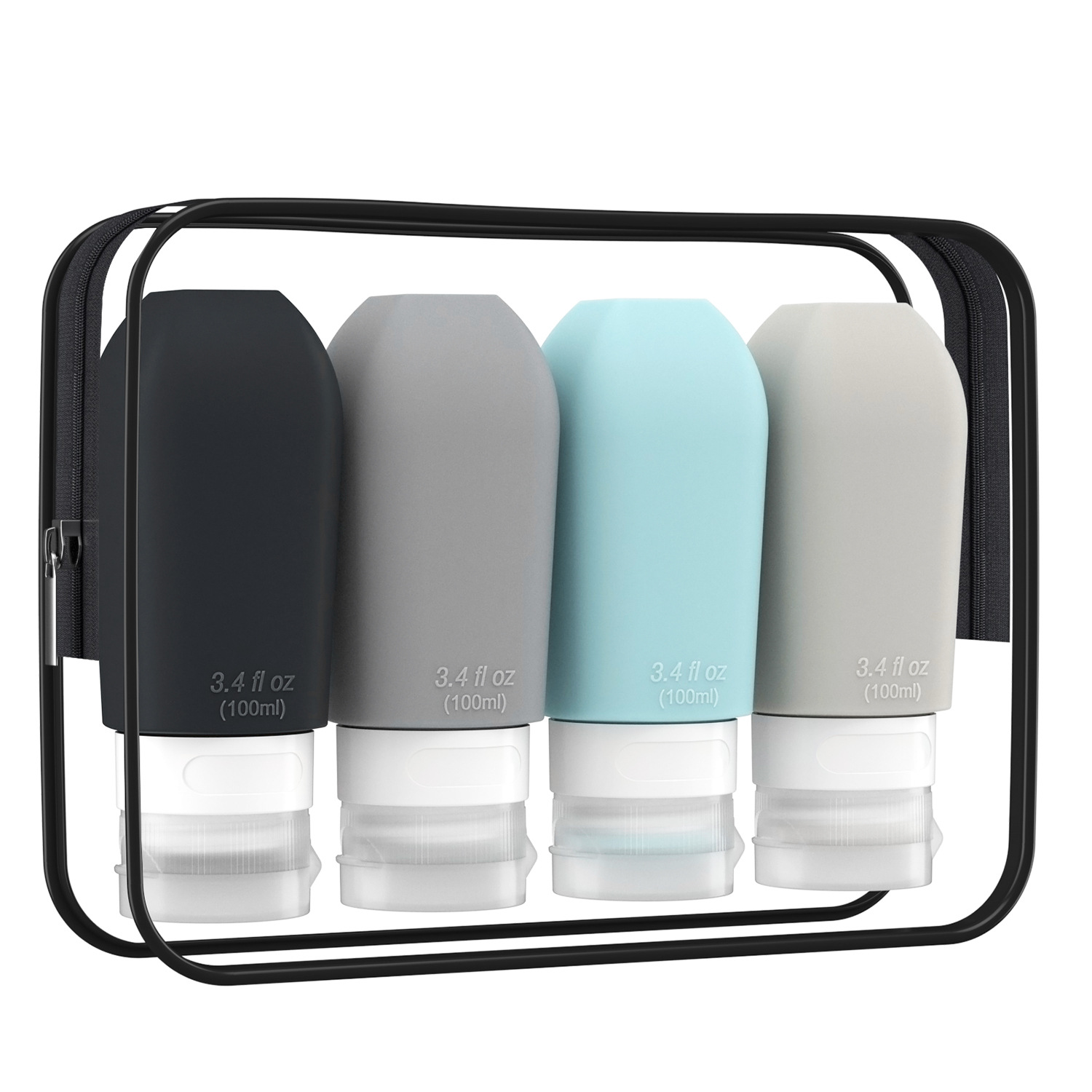 100ml旅行便携硅胶分装瓶收纳套装挤压喷雾乳液空瓶洗护用品分装