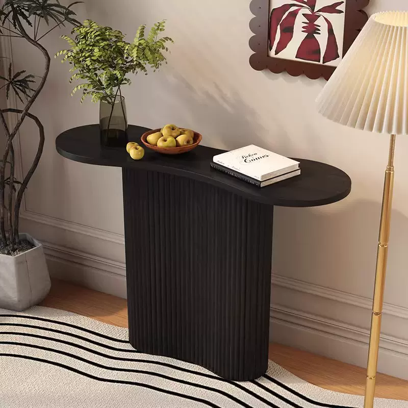 新中式实木8字形玄关桌入户玄关台意式几异形窄桌现代简约端景台