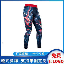 拳击紧身长裤运动健身裤男跑步打底裤泰拳训练高弹力压缩裤