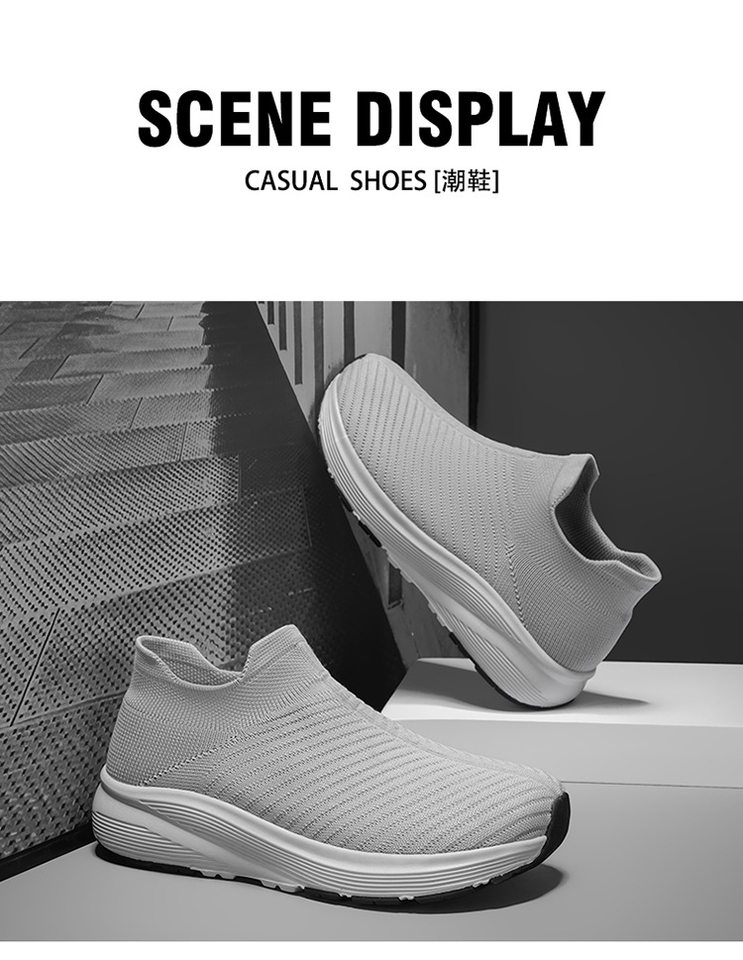 Giày lười vải dệt lưới unisex xỏ chân đế mềm nhẹ cỡ lớn, gót 3-5 cm — A 81m màu, A81 màu xám, A81 màu đen chi tiết 20