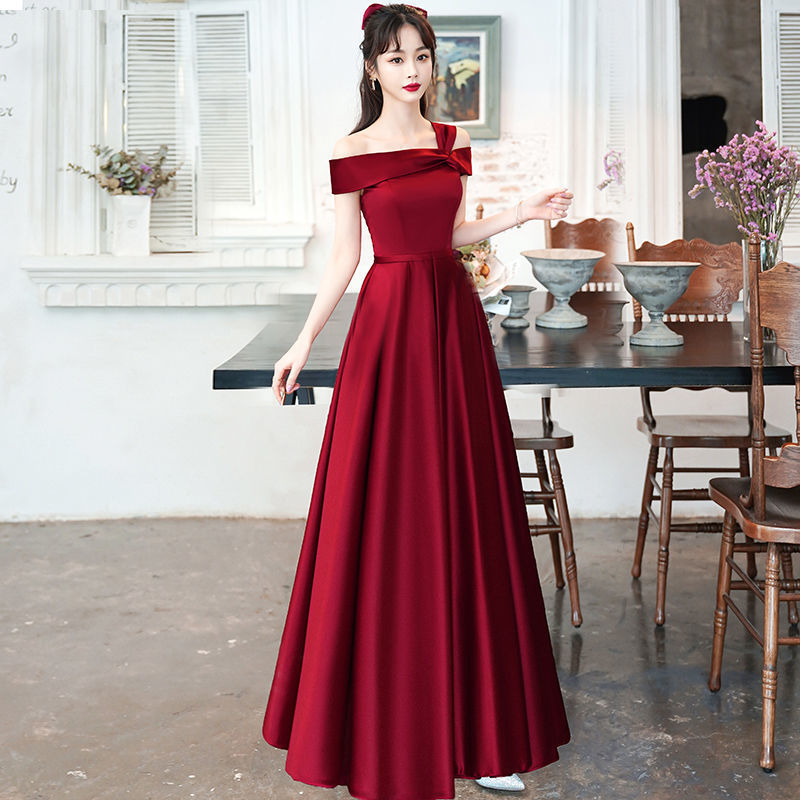 2026 New High-End Toast Dress for Brides, Suitable for Weddings, Engagements, and Post-Wedding Parties, Can Be Worn Casually, Elegant Satin Gown for Women 2026 New High-End Toast Dress for Brides, Suitable for Weddings, Engagements, and Post-Wedding Parties, Can Be Worn Casually, Elegant Satin Gown for Women