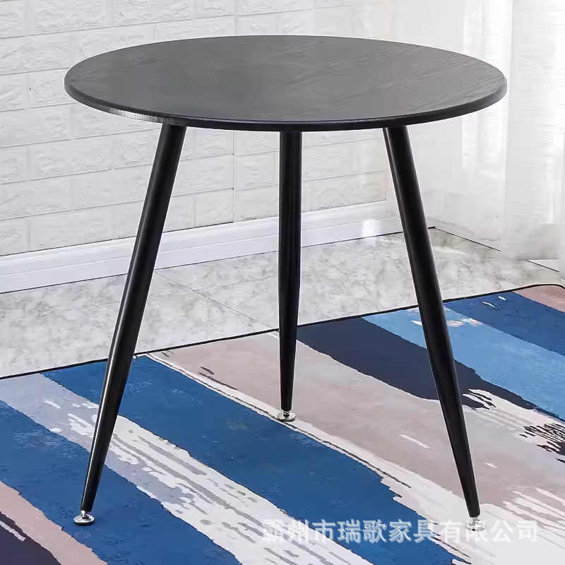 Mesa de comedor redonda para el hogar, mesa de negociación de recepción de café, moderna, sencilla, de lujo, accesible, para apartamento pequeño, mesa redonda pequeña Eames