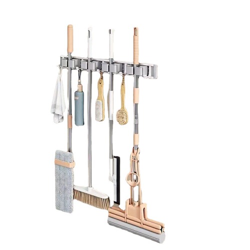 Magnetic Non-Piercing Strong Grab Bar Wall Mount Hook for Mop and Broom Storage Organizer, Ideal for Bathroom and Kitchen