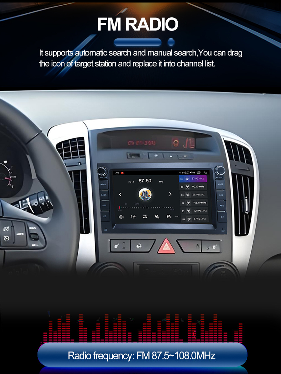 Suitable for 7inch Kia Special Android Car Navigation Bluetooth Gps High-Definition Reversing Image Wireless Carplay