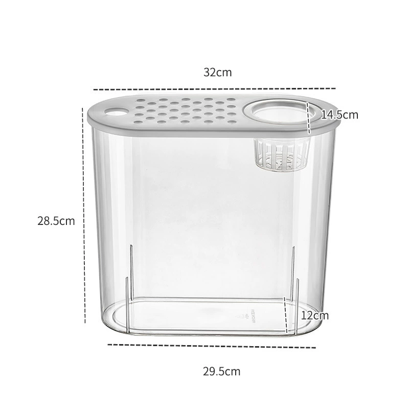 Transparent square rich bamboo hydroponic flower vase ornaments fish tank container goldfish green plant ornamental micro landscape ecological tank