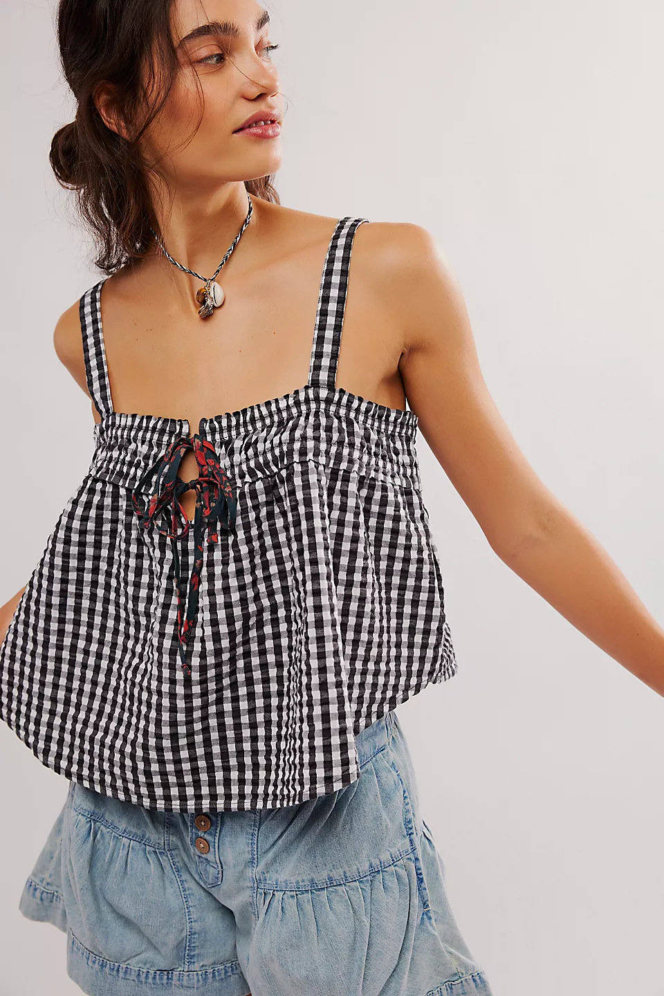 175g Weight Polyester Fabric Type Short Top Length Camisole Tops Type Holiday, Daily Occasion Strap Neckline Loose Fit Type Plaid Pattern Summer Season Women's Gender Y2K, Sexy Style Wholesale Women's Y2K Sexy Plaid Tank Tops 1