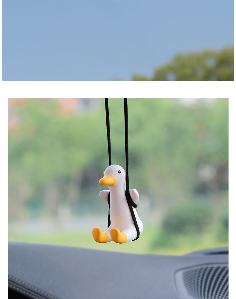 Cross-Border Swing Duck Internet Celebrity Duck Car Interior Rearview Mirror Hanging Ornament Car Decoration Automotive Supplies Crafts