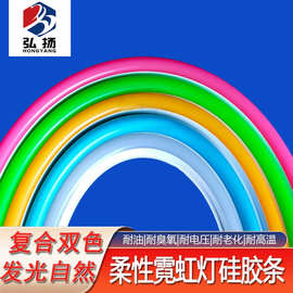 源头工厂橱柜暗装硅胶套管双色复合霓虹灯硅胶条导光硅胶管硅橡胶