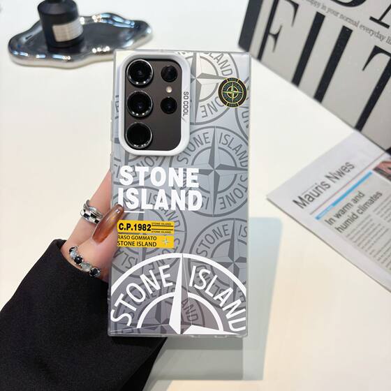 Cross-border tide suitable for Samsung S25 mobile phone case SamsungS24ultraS23PLUSS22 anti-fall stone island
