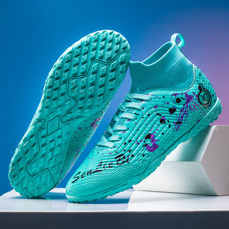Zapatos de fútbol de alto nivel transfronterizos para niños y niñas, zapatos de entrenamiento para adultos, TF, zapatos de entrenamiento de clavos transpirables, zapatos deportivos profesionales antideslizantes