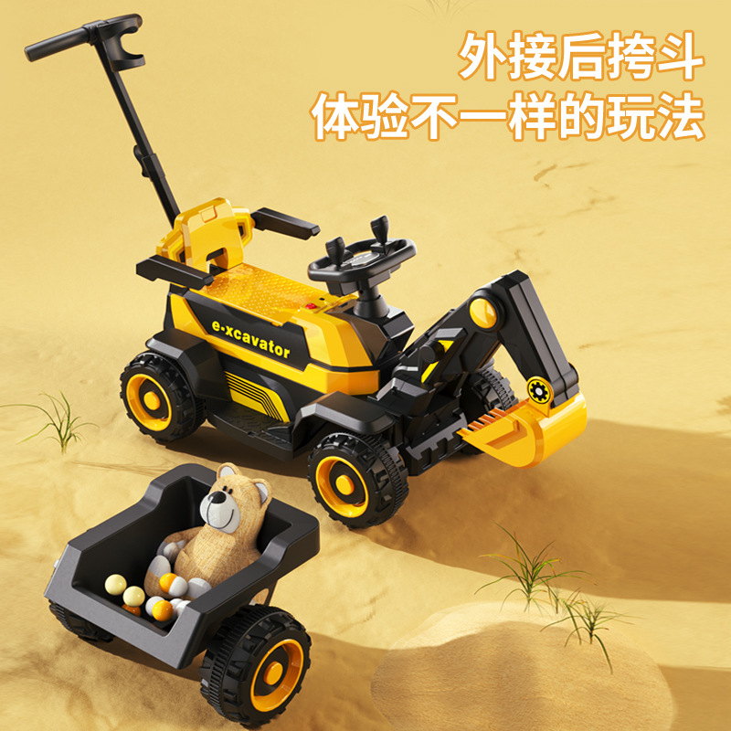 Excavadora eléctrica para niños niño portátil control remoto vehículo todoterreno excavadora ingeniería vehículo gancho máquina carro image 4