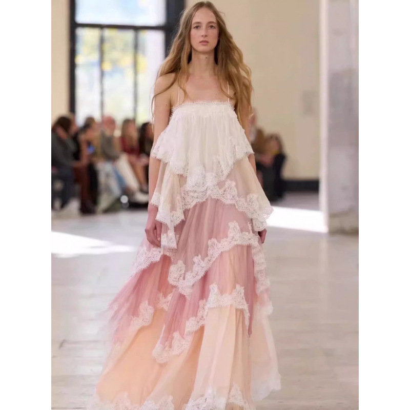 2026 Spring and Summer Lace Suspender Dress Birthday Party Dress Seaside Outfit Long Dress 2026 Spring and Summer Lace Suspender Dress Birthday Party Dress Seaside Outfit Long Dress