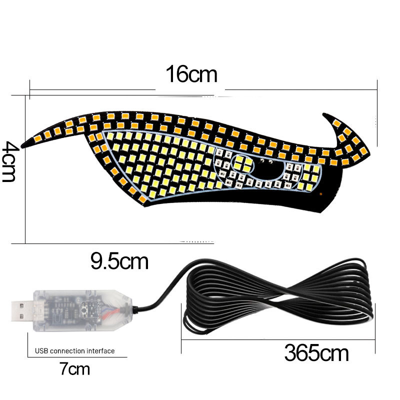 新製品 USB 11 モード車の LED 装飾ライト修正カジランビッグアイデビルアイライトパーソナライズされた装飾|undefined