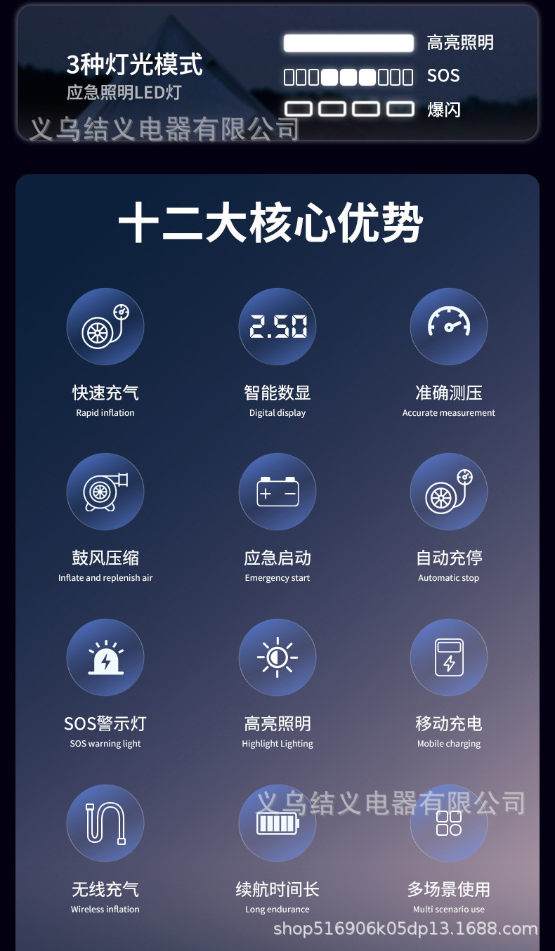 Car Air Pump, Emergency Starting Power Supply, All-In-One Device, Large-Capacity Car Power Bank, Electric Starter