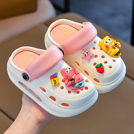 Children's Slippers Sponge Clogs Girls 2025 New Summer Outer Wear Girls Non-Slip Beach Sandals
