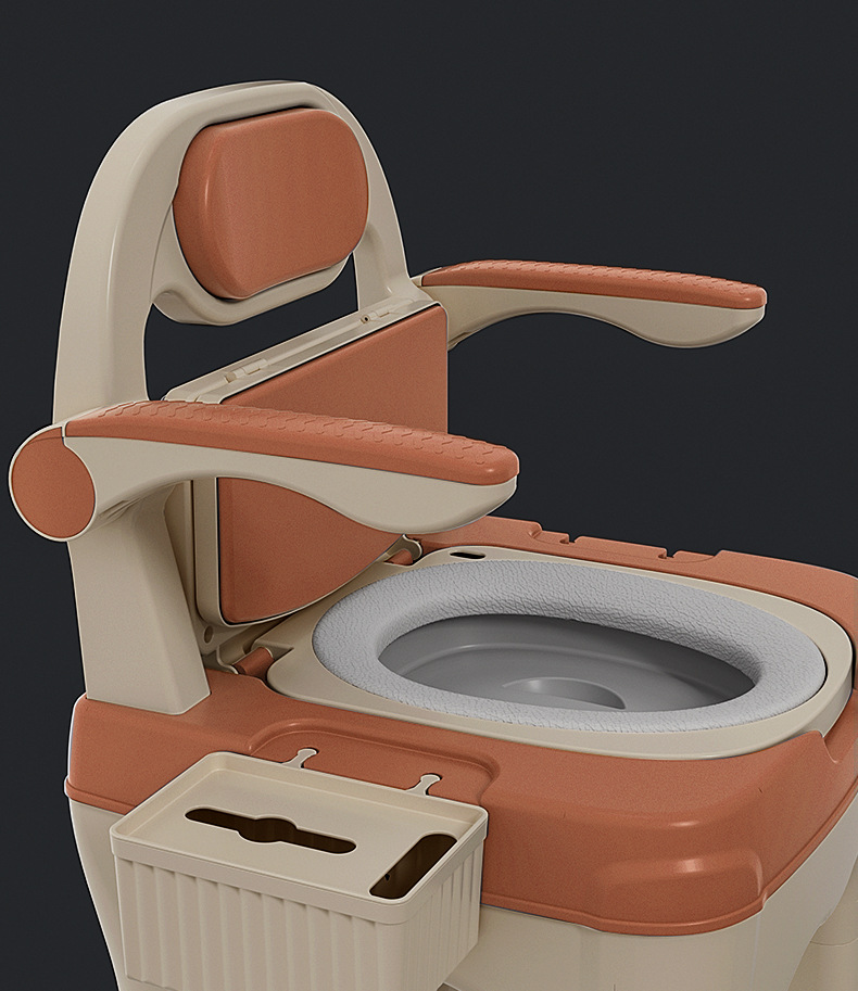 Adult mobile toilets, indoor armrest toilets for the elderly, pregnant women, the disabled and patients, cushioned backrest chairs undefined