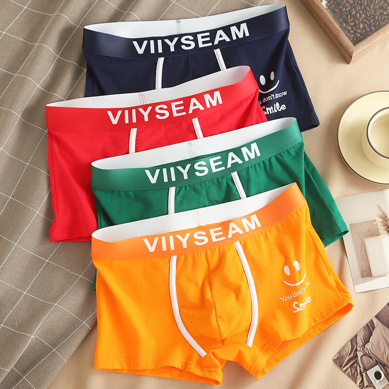 Factory wholesale men's underwear cotton boxers youth personality boys trend boxers shorts pants pants generation hair