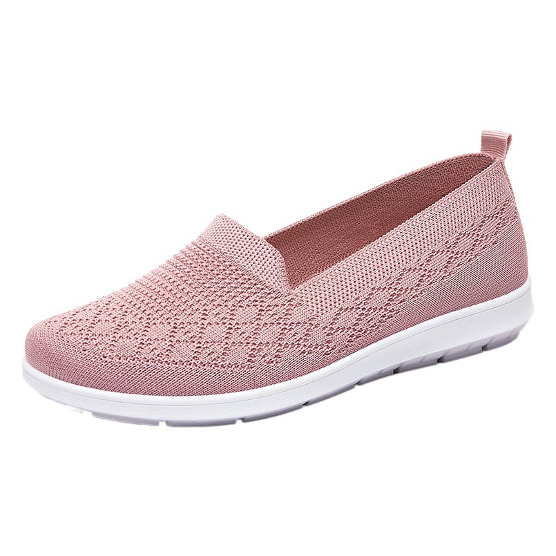 Zapatos de mujer 2026 primavera, calzado femenino de comercio exterior, zapatos de tela estilo Pekín, zapatos planos casuales transpirables, zapatos de suela blanda para mamá